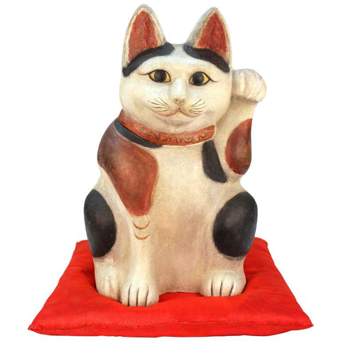 Extremely Rare and Large Japanese Clay of a Cat