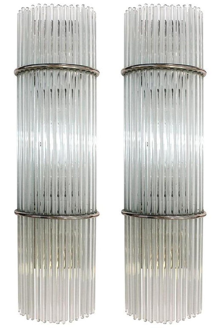 Pair of Two Sciolari Sconces with Glass Rods