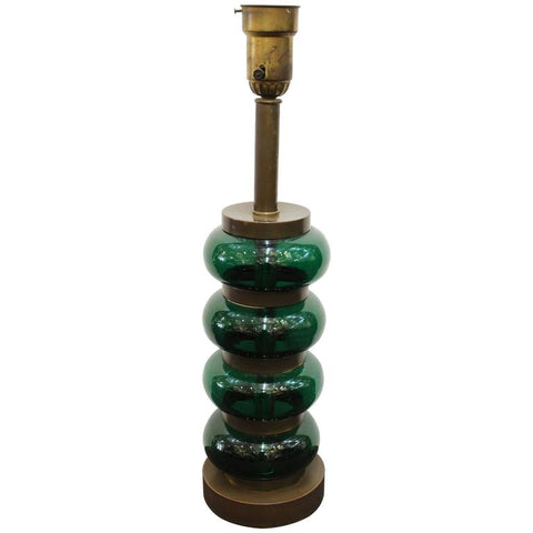 Table Lamp in Green Glass