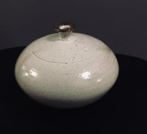 784 Japanese Tamba-ware White with Faint Colors Textured Glaze Vase (8045949616435)