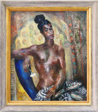 Abraham Baylinson Modernist Nude Woman Oil on Canvas