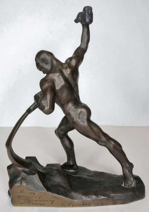 Evgeniy Vuchetich 'Let Us Beat Swords into Plowshares' Soviet Bronze Sculpture (6720023068829)