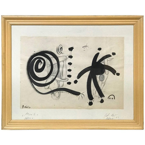 Peter Keil Abstract Painting Homage to Miro, Framed