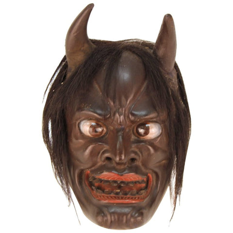 Japanese Edo Period Ike Mask 'Devil Face'