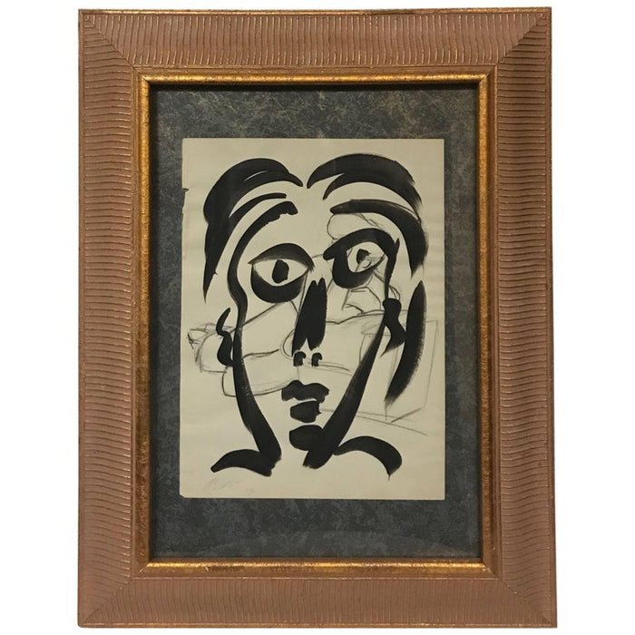 Peter Keil Expressionist Face Portrait 'Studio Miro'