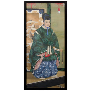 Meiji Period Japanese Imperial Painting on Silk, with Green Robed Man (6719675990173)