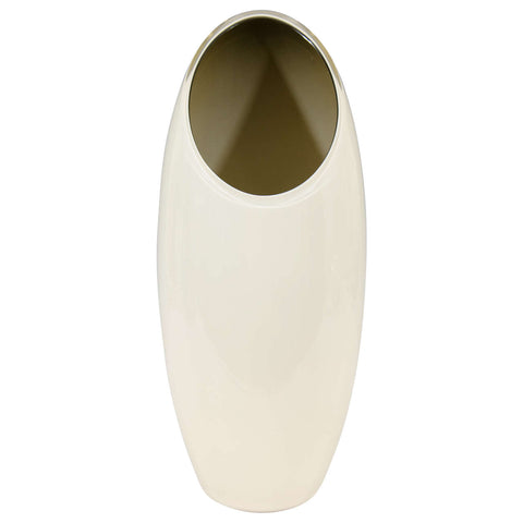 Seguso Off-White Oval Form Glass Vase
