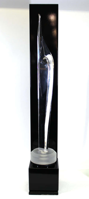 Bijan Bahar Modern Abstract Acrylic Sculpture on Lacquered Display Stand (6784870383773)
