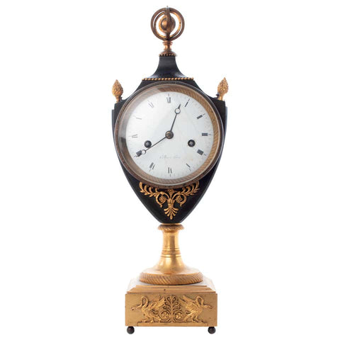 Collas French Empire Gilt Bronze Mantel Clock