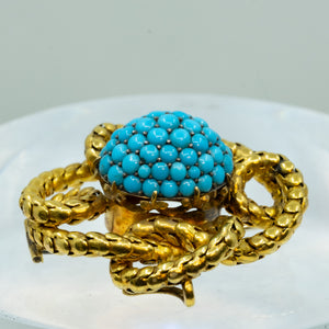 Victorian 18K Yellow Gold Turquoise Bead Broach (6831067824285)