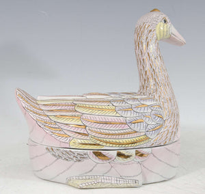 Vintage Toyo Porcelain Soup Tureen in Shape of a Goose (7136091046045)