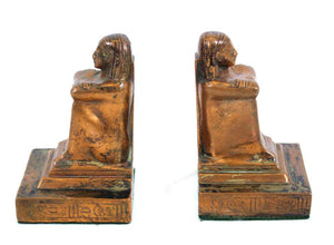 Egyptian Revival Style Figurative Brass Bookends (6787421470877)