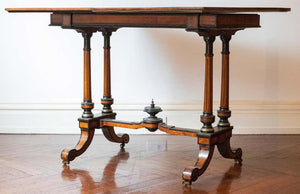 English Renaissance Revival Amboyna Wood Flip Top Card Table (6788711645341)