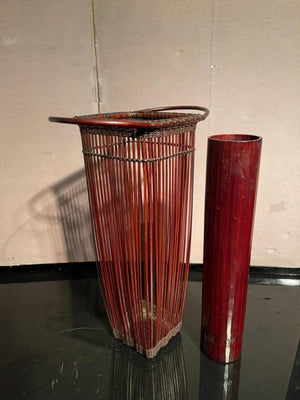 Japanese Showa Period Bamboo Ikebana Basket (6923107696797)