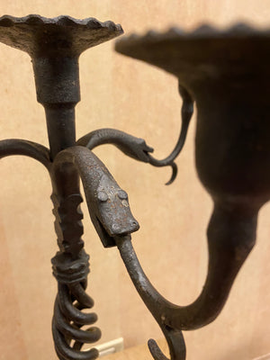 Italian Medieval Revival Wrought Iron Candelabras (7165785768093)
