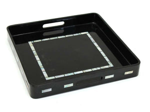 Post-Modern Black Lacquer Serving Tray (6880025575581)