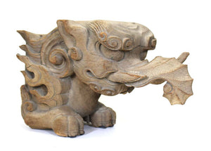 Japanese Momoyama Baku Figures in Carved Keyaki Wood (6881994703005)