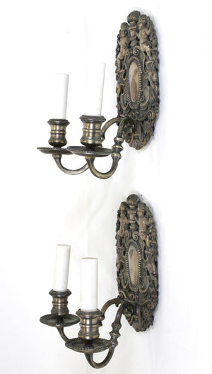 Caldwell American Renaissance Revival Wall Sconces in Silvered Bronze (6955182981277)