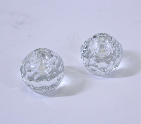 Pair of Glass Bulb Candle Holders