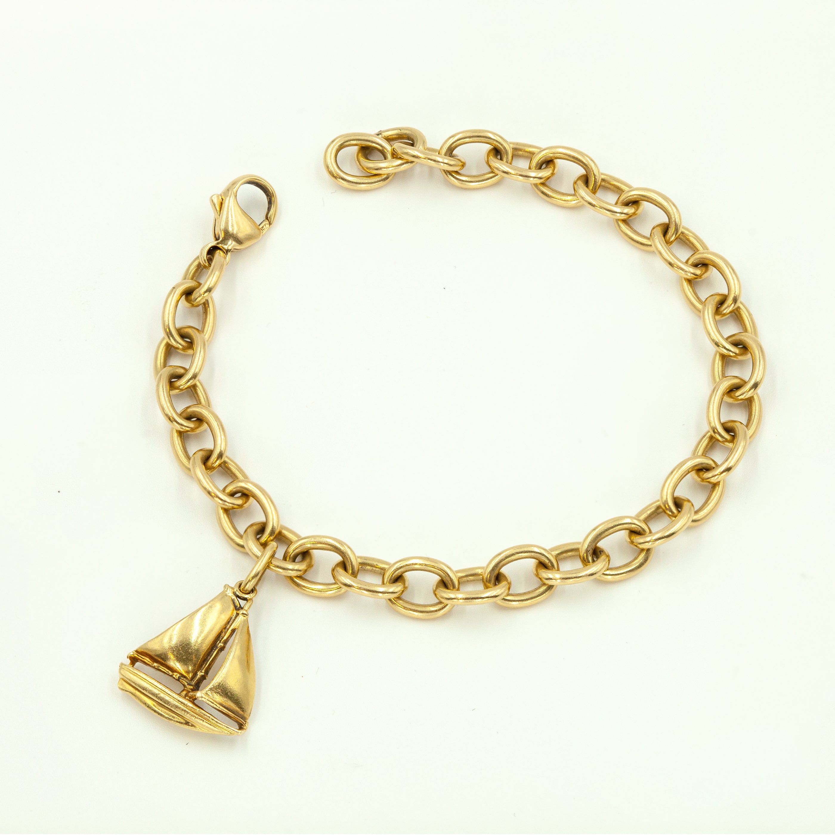 Tiffany & Co. 18k Gold and Diamond Marine Sea Charm Bracelet by Elsa  Peretti