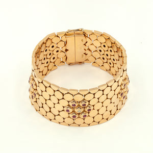 18K Rose Gold Bracelet with Rubies (8176335814963)