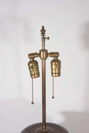 Midcentury Custom Made Carved Mahogany Urn Table Lamp (6787438706845)