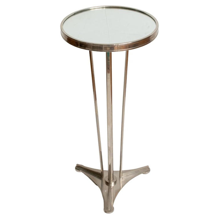 Mirrored pedestal side table hot sale