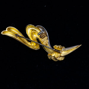 Henry Dunay 18K Gold Abstract Ribbon Form Broach (6831063597213)