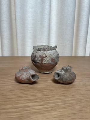 Group of Three Ancient Chinese Terracotta Vessels (7342754365597)