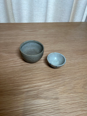 Pair of Glazed Ancient Chinese Pottery Bowls (7343011168413)