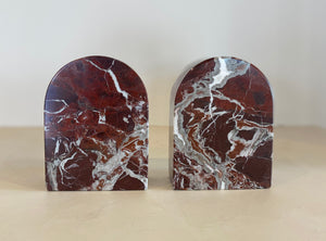 Pair of Italian Rosso Marble Modern Bookends (7089015718045)