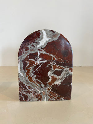 Pair of Italian Rosso Marble Modern Bookends (7089015718045)