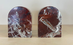 Pair of Italian Rosso Marble Modern Bookends (7089015718045)