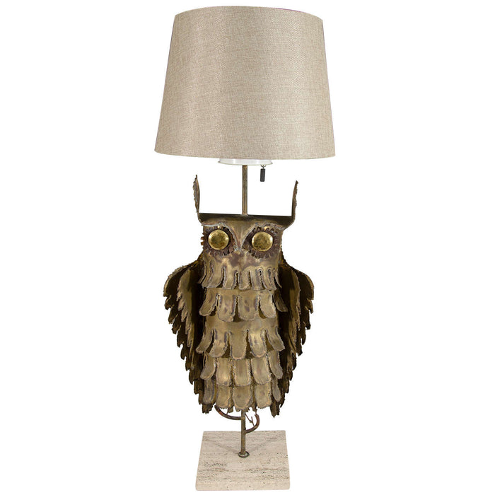 Curtis Jere Brutalist Owl Table Lamp