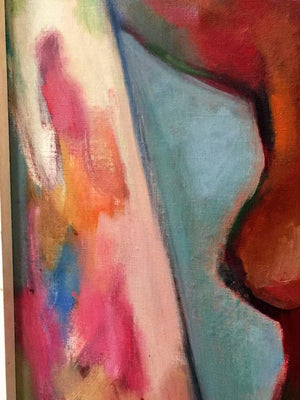 Abstract Painting of Nude in Window Sill Frame with Window Shade (6719809880221)