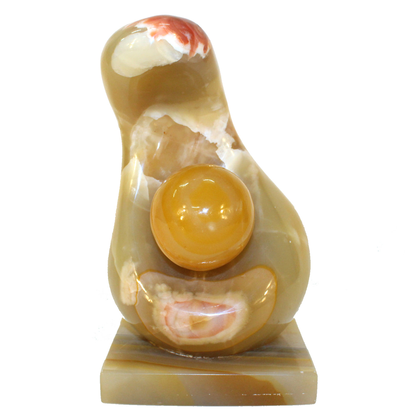 Abstract Onyx Sculpture of Mother and Child-NYShowplace