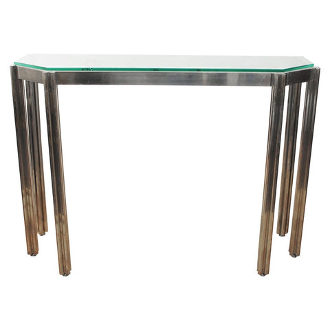 Alessandro Albrizzi Chrome Wall Console with Glass Top