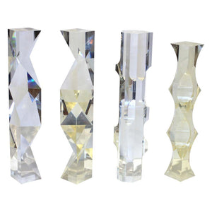 Alessio Tasca Italian Modern Abstract Lucite 'Fusina' Prism Sculptures (6719977029789)
