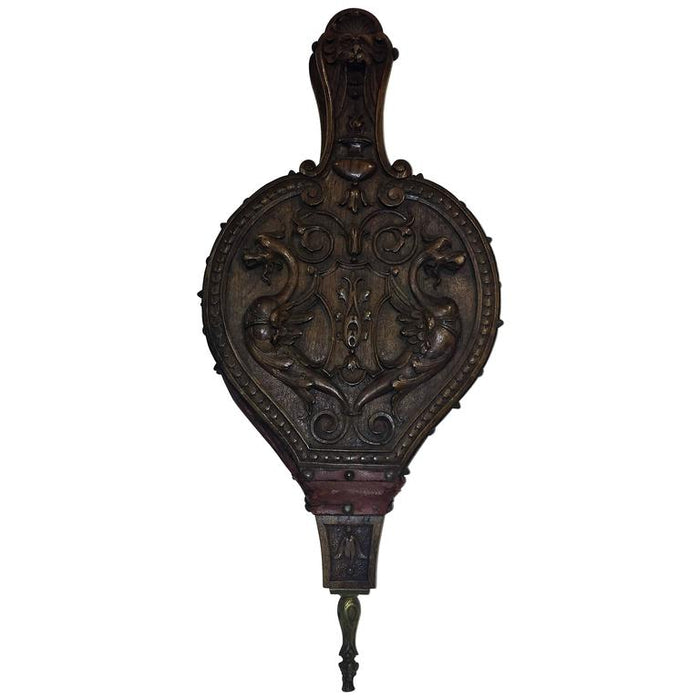 Italian Hand- Carved 19th Century Fire Bellows