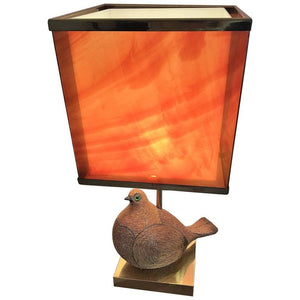 Aldo Londi for Bitossi Italian Modernist Ceramic Partridge Lamp with Lucite Shade (6719810568349)