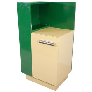 Paul Frankl Skyscraper Side Cabinet in Deep Green and Yellow  (6719778226333)