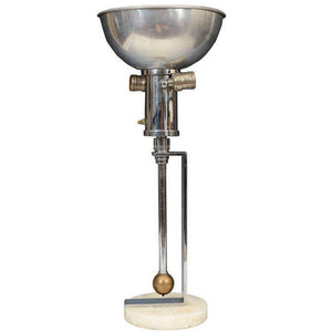 Gilbert Rohde Art Deco Nickel and Brass Lamp (6719803457693)