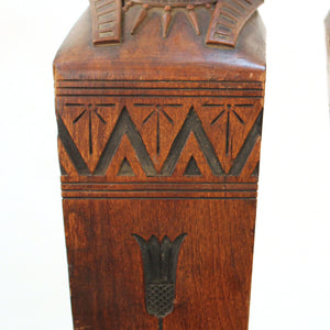 American Egyptian Revival Carved Wood Pair of Pharaoh Caryatids (6719758368925)