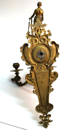 American Gilded Age Neoclassical Style Candelabra Sconces in Gilt Bronze (6719922929821)