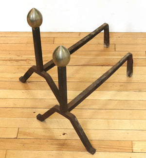 American Modernist Andirons in Steel and Iron (6719979389085)