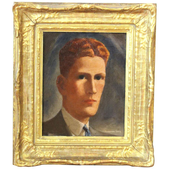Anderson Craig American Gothic Portrait Oil Painting of a Man with Red Hair