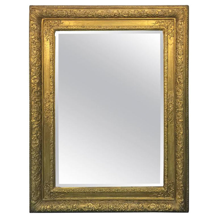 French 19th Century Wall Mirror with Ornate Frame