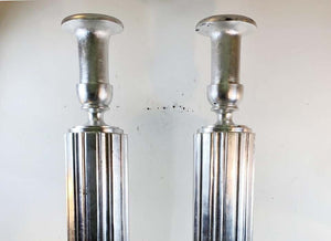 Art Deco Style Torchère Floor Lamps in Carved Wood (6719982207133)