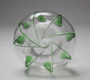 Art Nouveau Style Glass Bowl with Green Accents bottom (6719939379357)