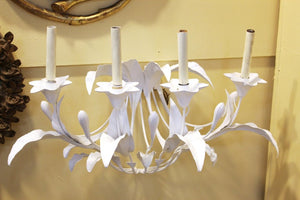 Art Nouveau Style Metal Floral Candelabra Sconces in White right (6719954944157)